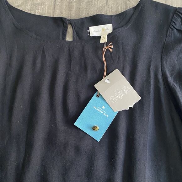 NWT Anthropologie Meadow Rue Dress Womens Sz‎ 10 Drop Waist Minutiae Black - Picture 5 of 13